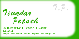 tivadar petsch business card
